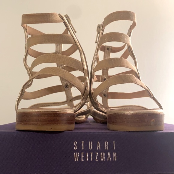 Stuart Weitzman 'Caesar' Leather Gladiator in Cava - Picture 11 of 16